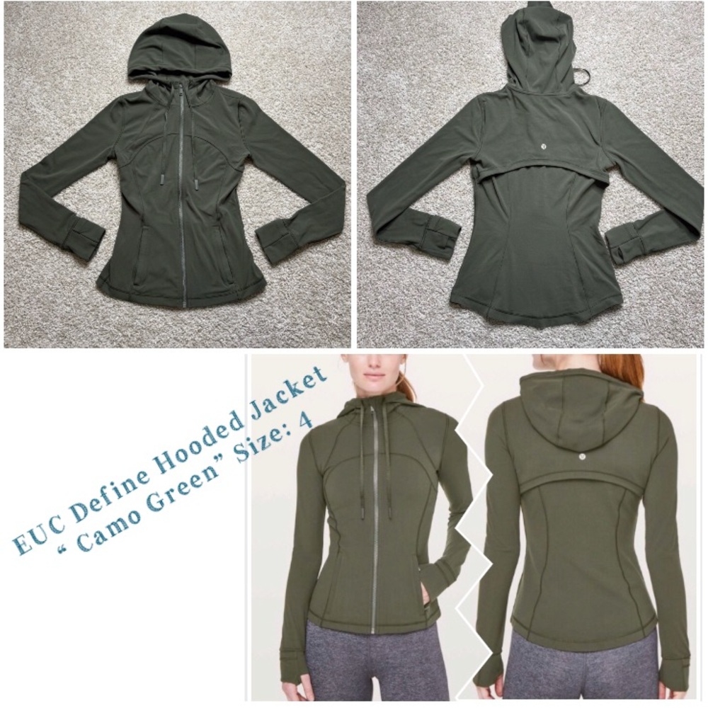Lululemon Hooded Define Jacket *Nulu Camo Green 4 Small